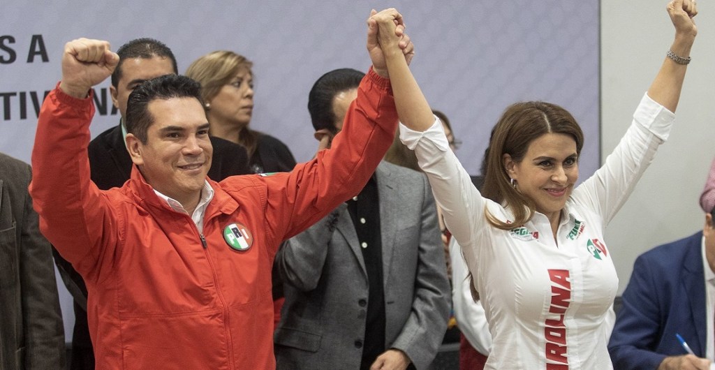 CIUDAD DE MÉXICO, 22JUNIO2019.- Alejandro Moreno Cardenas y Carolina Viggiano registraron la fórmula para contender por la dirigencia nacional del PRI.