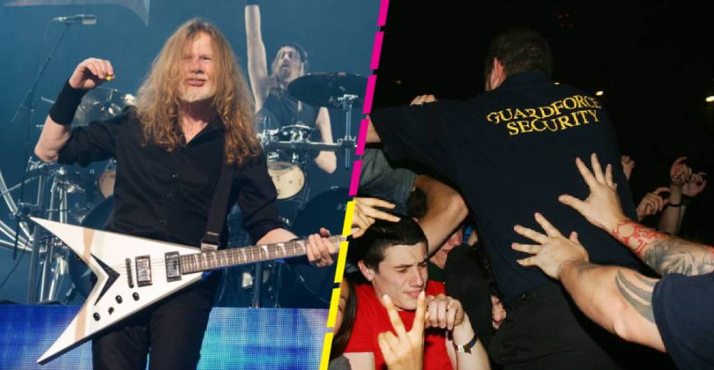 Dave Mustaine regaña a guardia de seguridad en un show de Megadeth