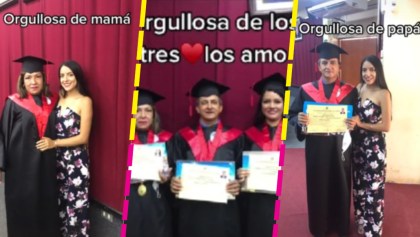 Joven comparte graduación de su mamá, papá y hermana
