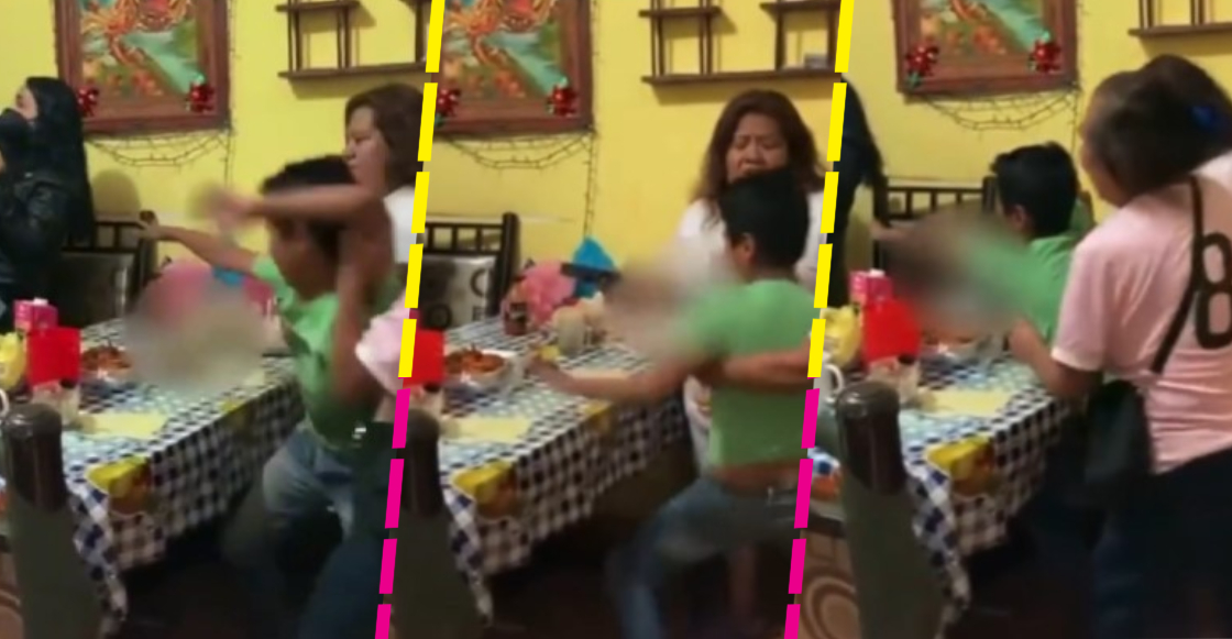 La triste reacción de un niño al ver que embargan la televisión de su casa