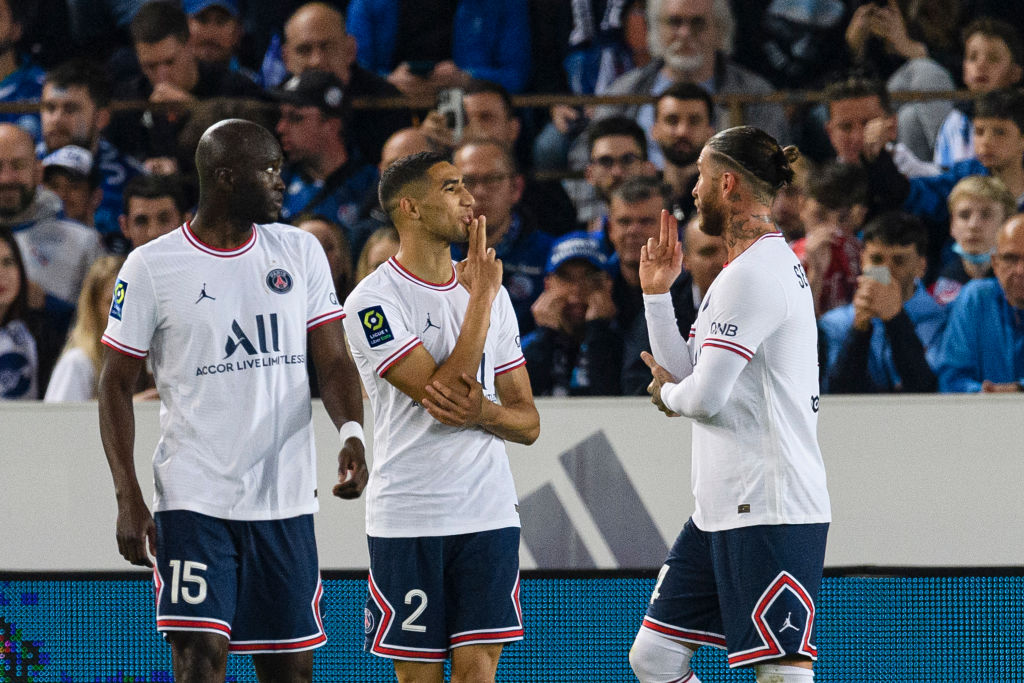 Festejo de gol del PSG