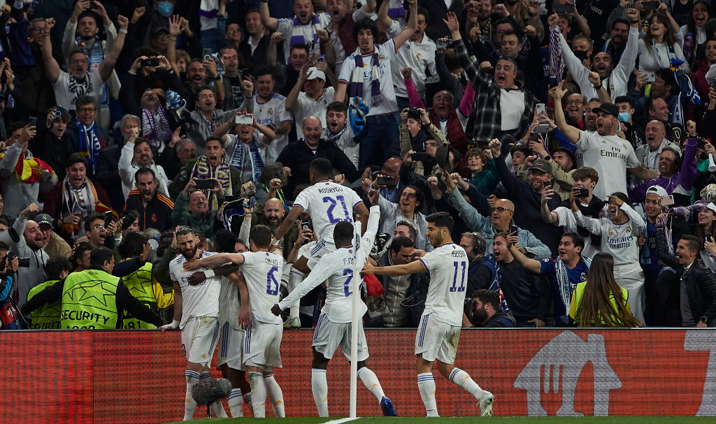 Real Madrid celebrando en la Champions League