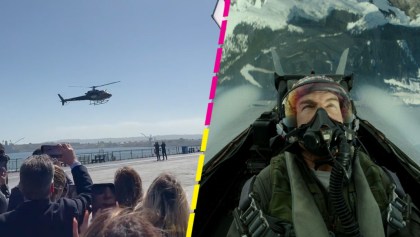 Casual: Tom Cruise llegó a la premiere de 'Top Gun: Maverick' piloteando un helicóptero