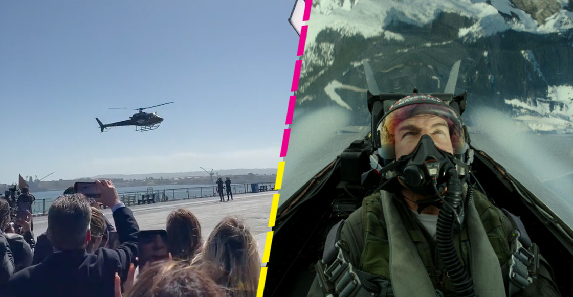 Casual: Tom Cruise llegó a la premiere de 'Top Gun: Maverick' piloteando un helicóptero