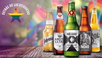 Las etiquetas arco iris de las cervezas