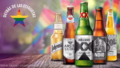 Las etiquetas arco iris de las cervezas