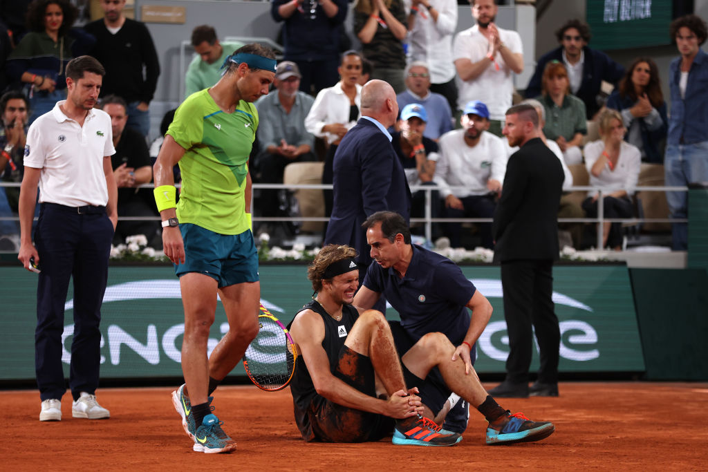 La lesión y retiro de Zverev que llevó a Rafael Nadal a una nueva final de Roland Garros 