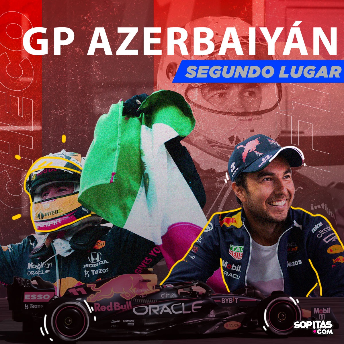 ¡Histórico! Checo Pérez es segundo en el campeonato de pilotos tras el GP de Azerbaiyán