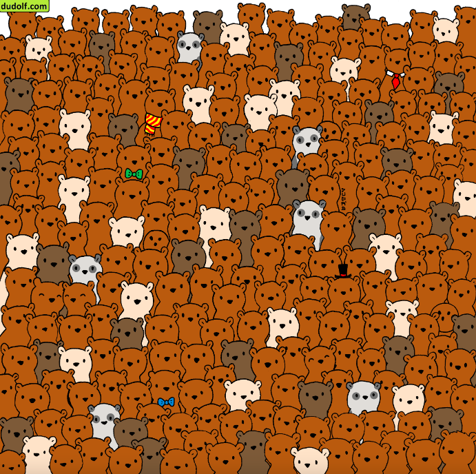 ¿Puedes encontrar los tres cocos entre los osos en este reto visual?