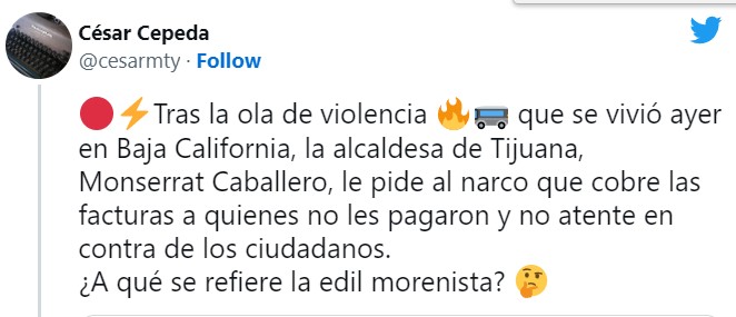 Alcaldesa de Tijuana pide a crimen organizado "cobrarse con quienes les deben", no con inocentes