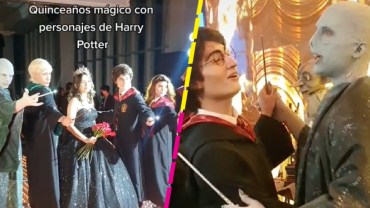 Arman fiesta de XV años con temática de Harry Potter y Voldemort sacó los pasos prohibidos