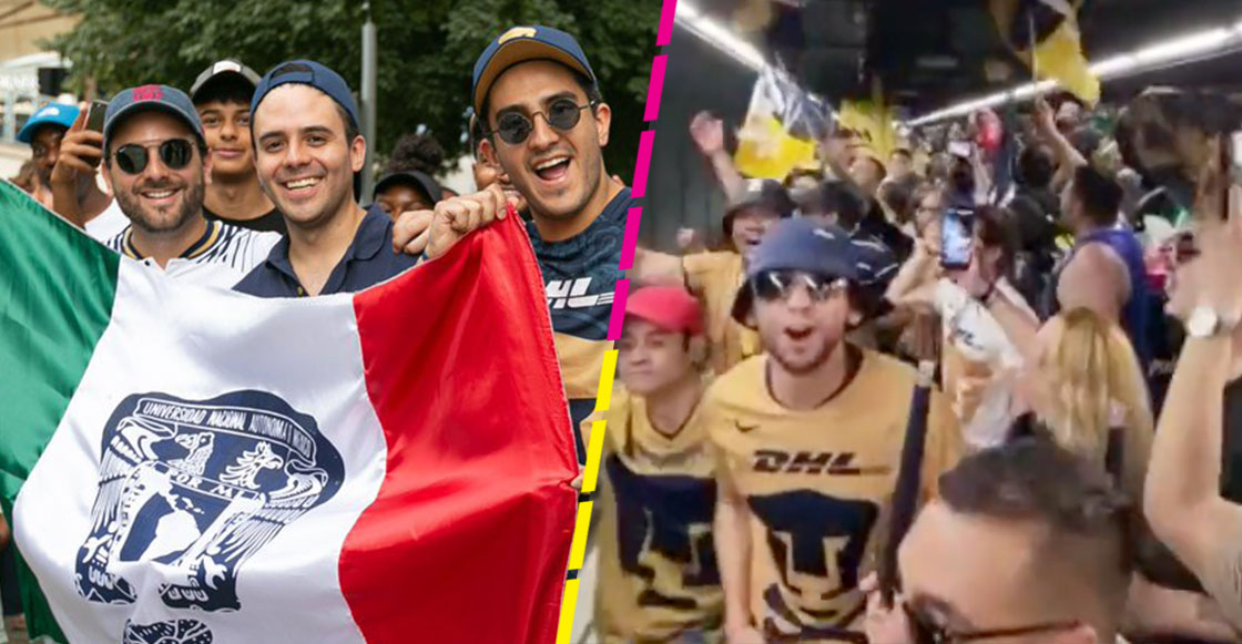 ¡Goooya! Así fue la "invasión" de aficionados de Pumas en las calles y el metro de Barcelona