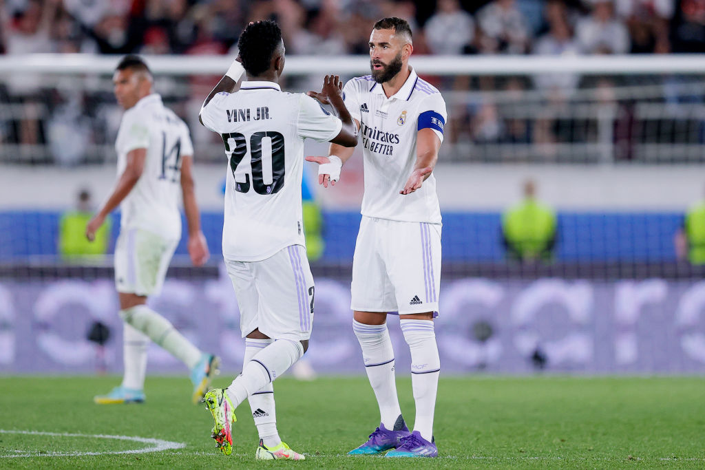 Benzema y Vinicius con el Real Madrid en la Supercopa