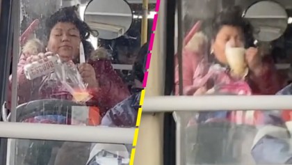 ¿Pa'l calor? Cachan a mujer preparándose una michelada en pleno transporte público