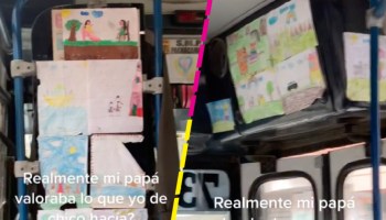 Ternura nivel: Chofer adorna su camión con los dibujos que hizo su hijo