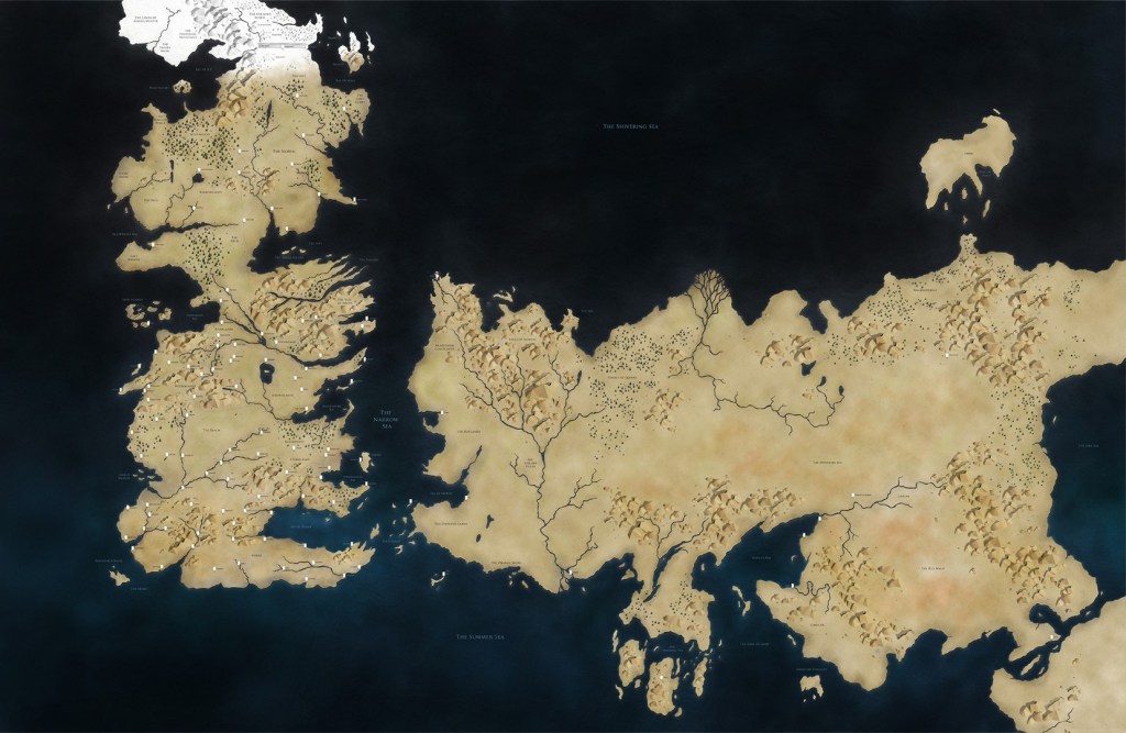 Mapa de Westeros y Essos