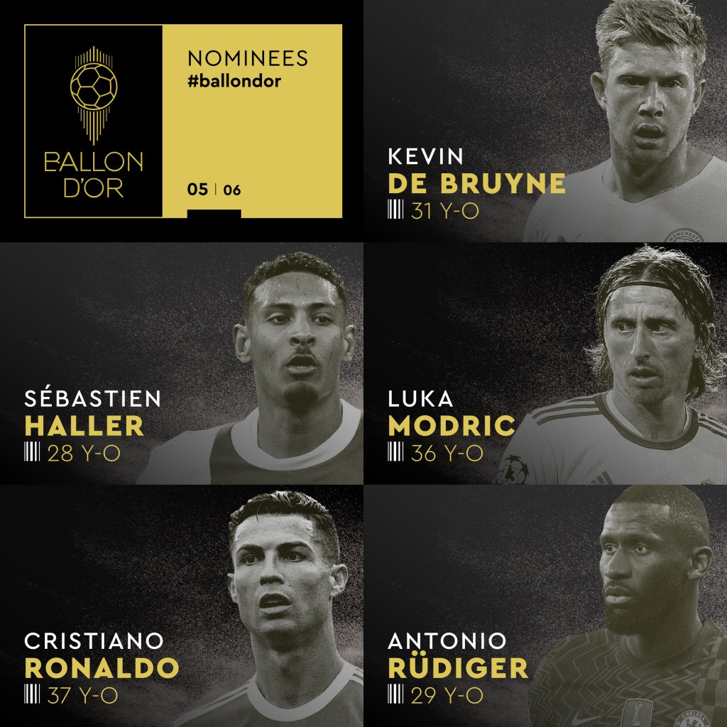 Estos son los nominados al Balón de Oro 2022