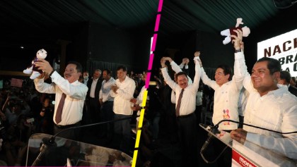 Lanzan peluches del Dr. Simi durante acto de campaña de Morena