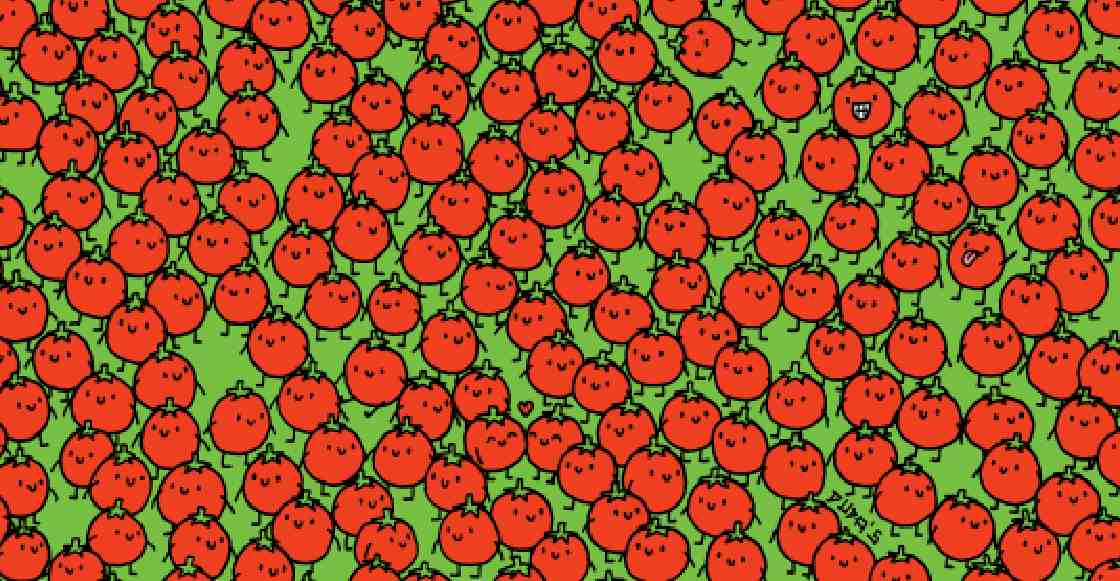 ¿Puedes hallar las tres manzanas entre los jitomates en este reto visual?