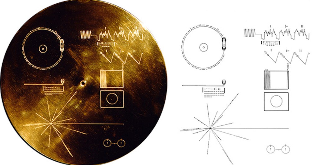 Así se ve la portada del disco de Oro de las Voyager.