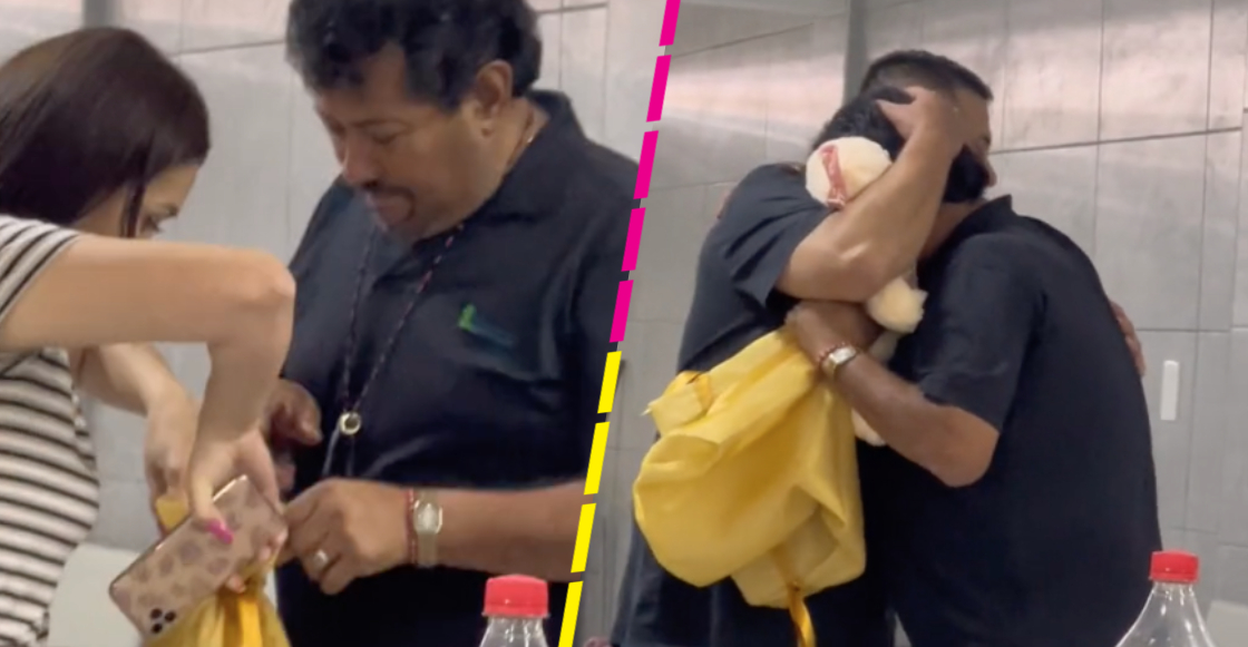 Hombre recibe un oso de peluche que tiene la voz de su esposa fallecida