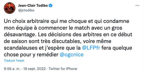 Jean-Clair Todibo registró la expulsión más rápida en la Ligue 1, ¿y en la historia del futbol?