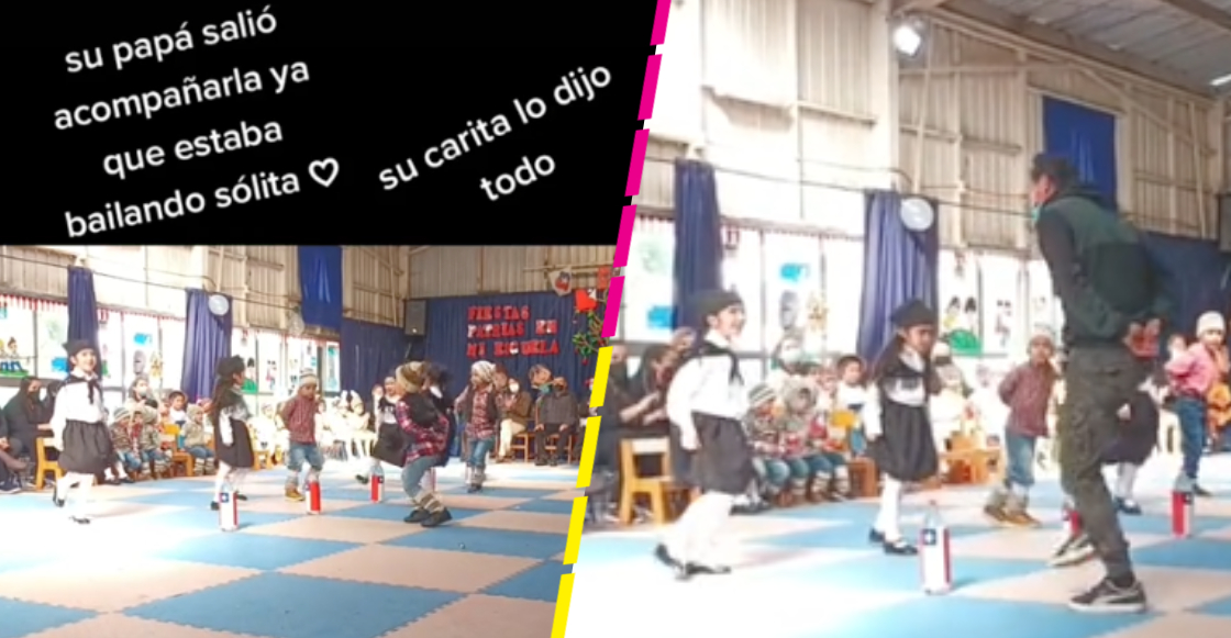Papá se para a bailar con su hija en un bailable escolar y se hizo viral