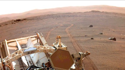 Una foto tomada por el rover Perseverance en Marte