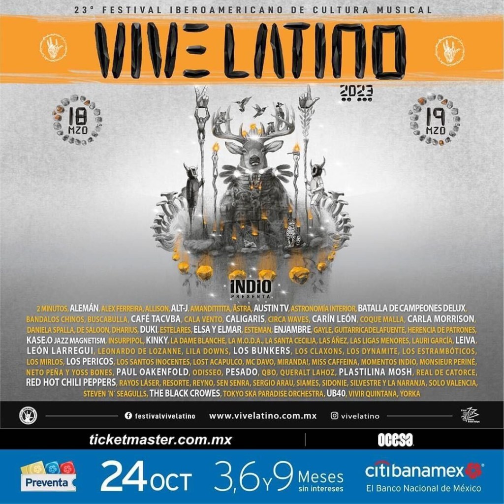 Line up oficial del Vive Latino 2023
