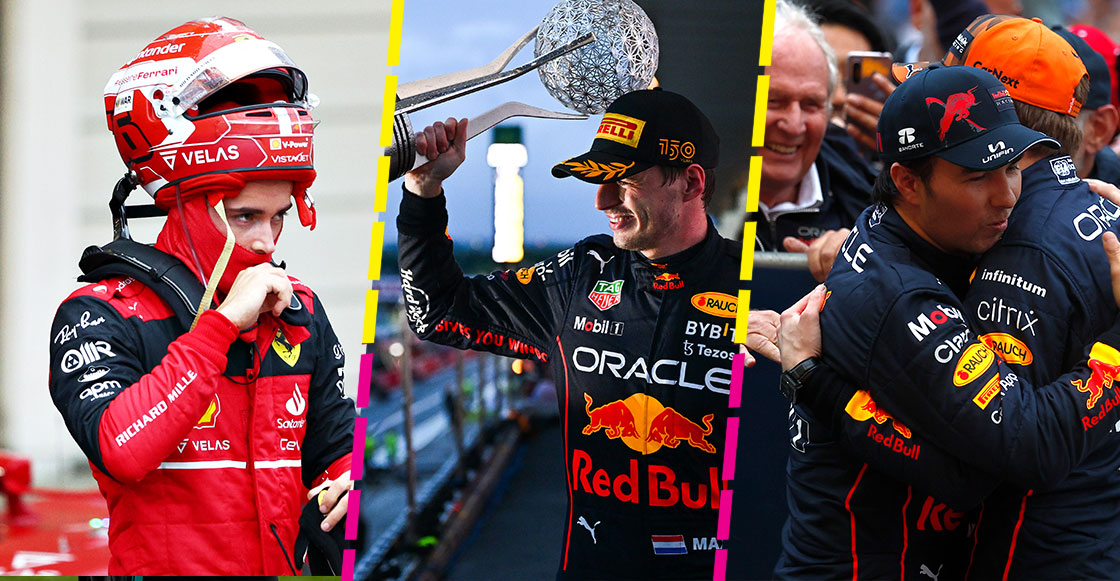 La confusión por el título de Verstappen, la súper maniobra de Checo y el error de Leclerc en el GP de Japón