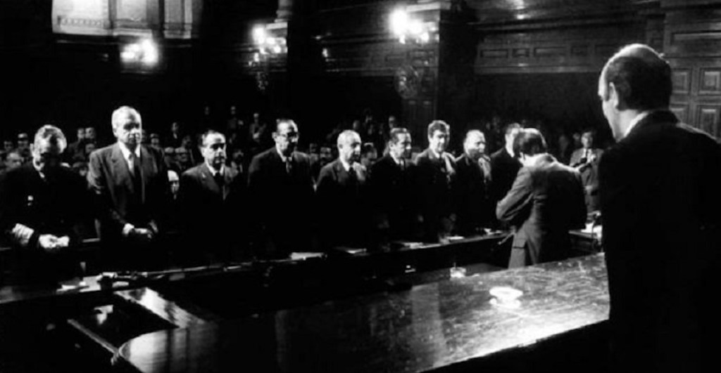 El Juicio a las Juntas Militares representada en "Argentina, 1985".