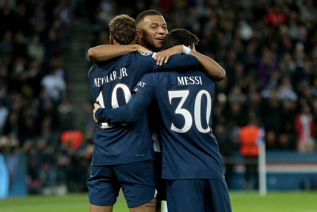 Messi, Neymar y Mbappé con el PSG en Champions League