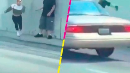 Por si ocupan: Mujer se lanza hacia un carro durante discusión con su novio y chale