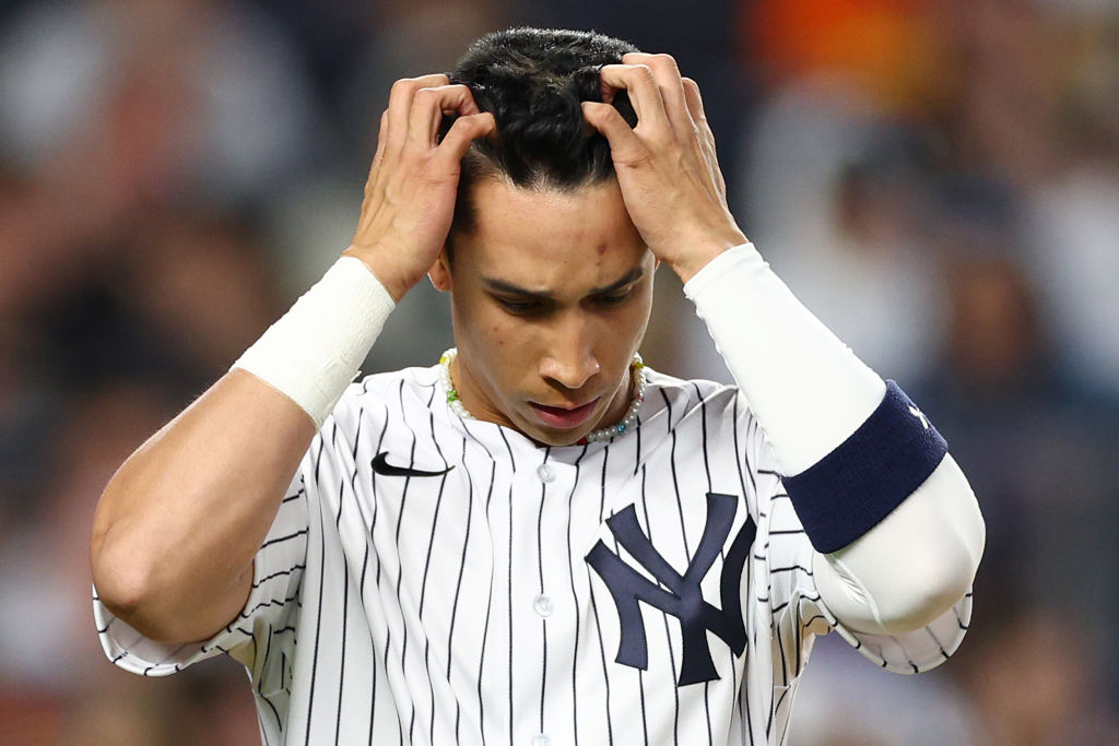 Oswaldo Cabrera de los Yankees en la derrota ante Astros