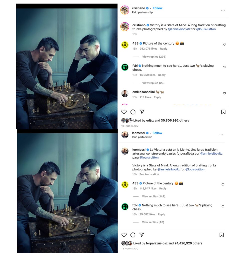 La foto viral de Messi y Cristiano para Louis Vuitton, ¿es falsa