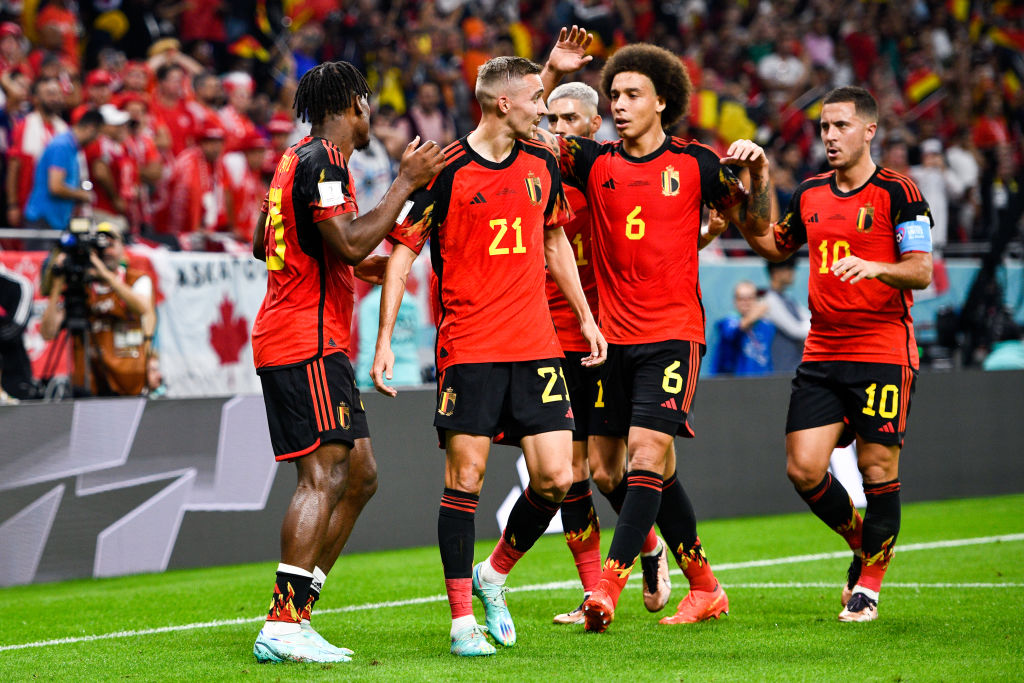 Bélgica celebra el gol en Qatar 2022