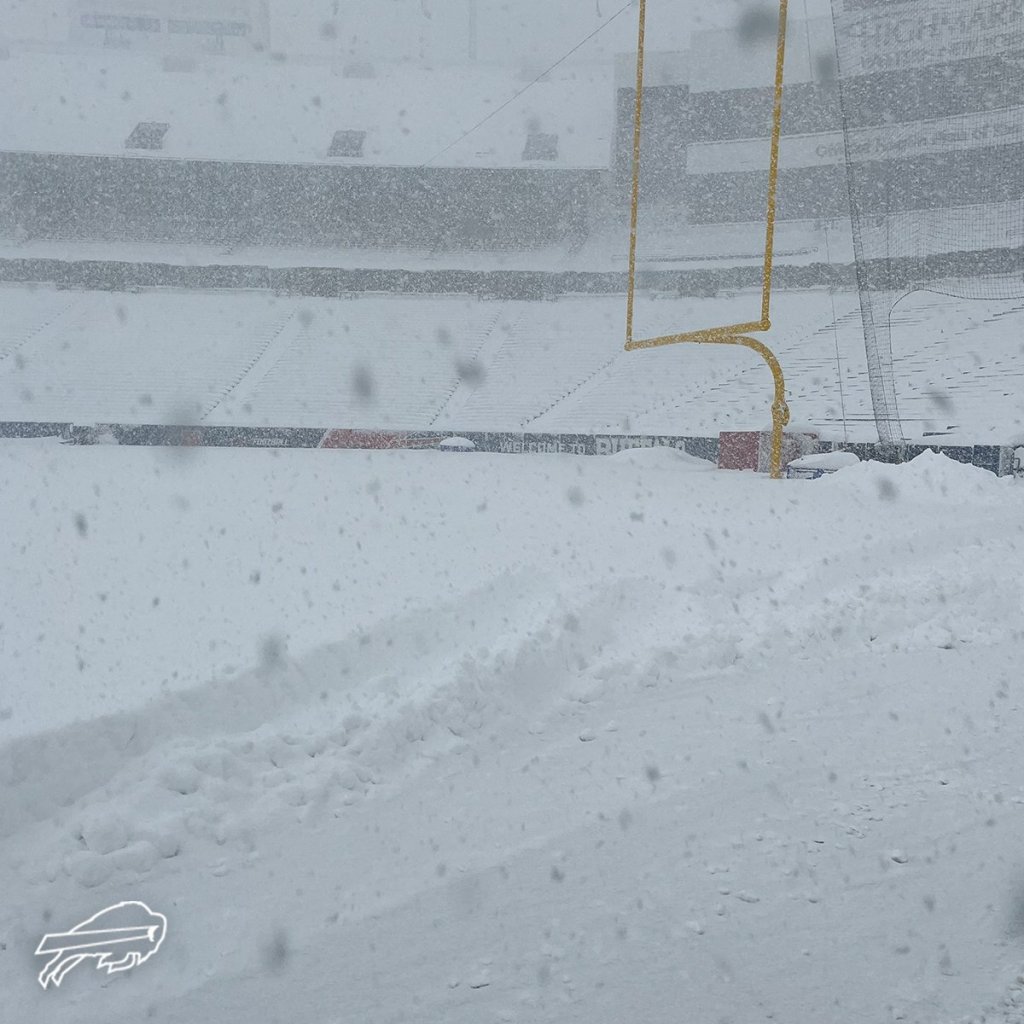 Estadio de los Bills con la nevada