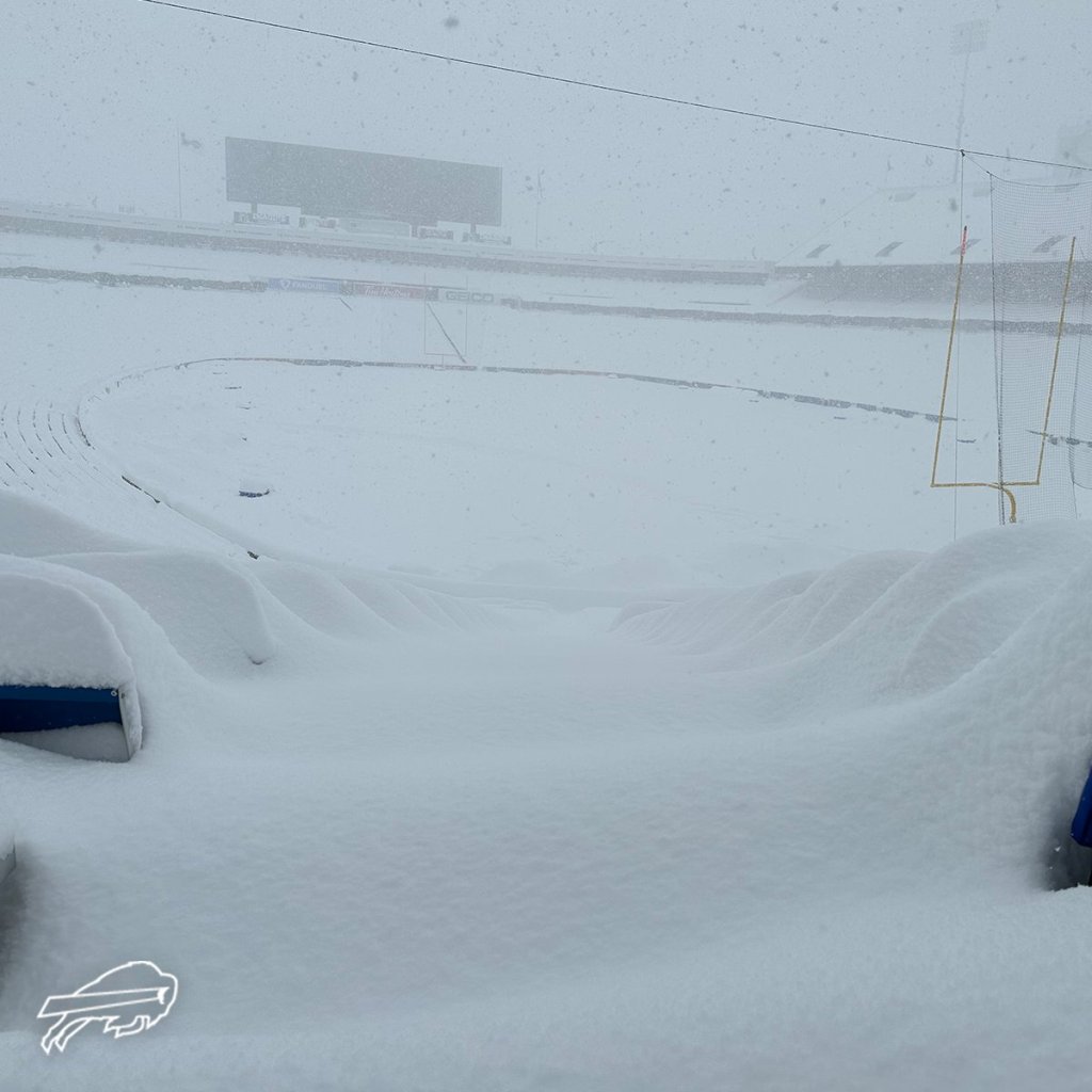 Estadio de los Bills con la nevada
