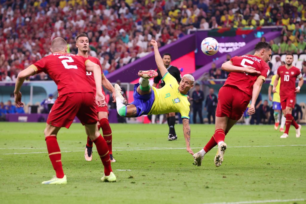 ¡Para el Puskas! El golazo de tijera de Richarlison en el triunfo de Brasil ante Serbia en Qatar 2022