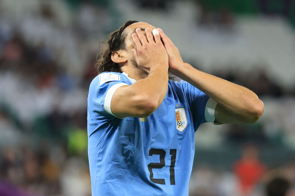 Edinson Cavani con Uruguay en Qatar 2022