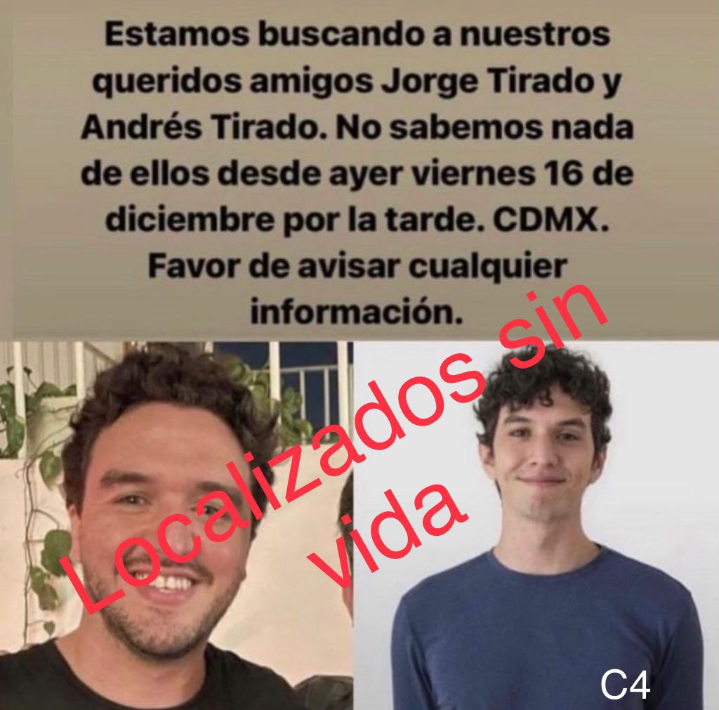 Reportan que encontraron sin vida al actor Andrés Tirado y a su hermano Jorge