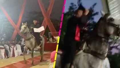 "Es mi amigo fiel": Joven se gradúa montado en su caballo y se hace viral
