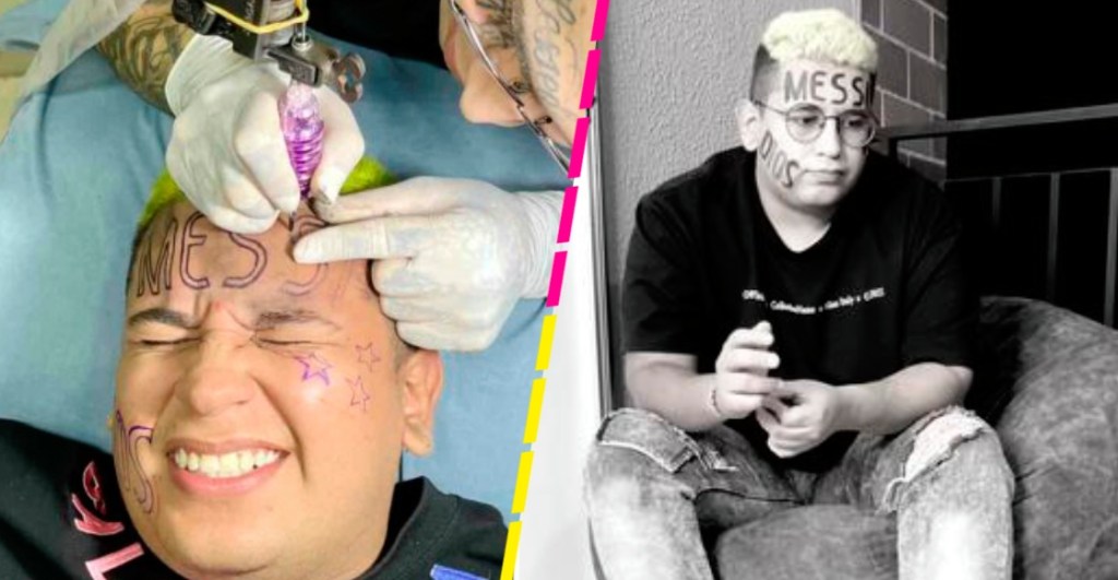 "Me lo quiero borrar": Influencer pide ayuda para quitarse tatuajes de Messi en la cara