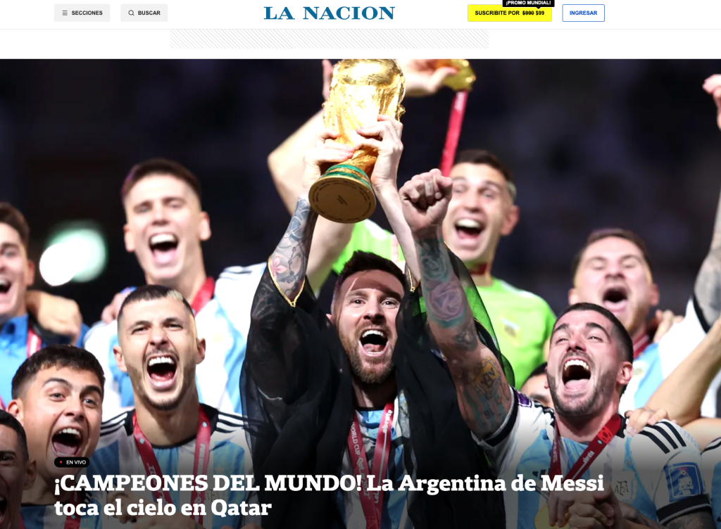 "La Argentina de Messi toca el cielo": El festejo de la prensa y la afición tras ganar el Mundial de Qatar 2022