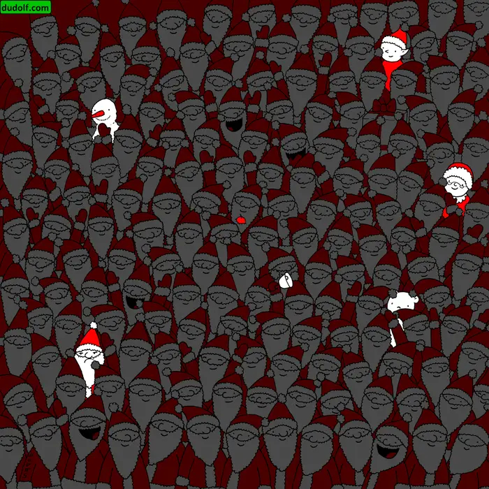 ¿Puedes encontrar los 7 objetos escondidos en este reto visual navideño?