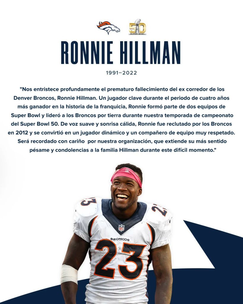Ronnie Hillman, excorredor de Broncos