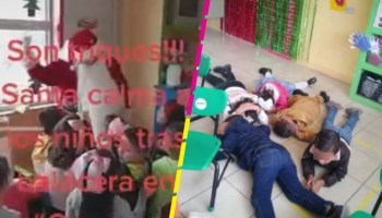 Santa Claus calma a niños de kínder tras balacera en Guaymas