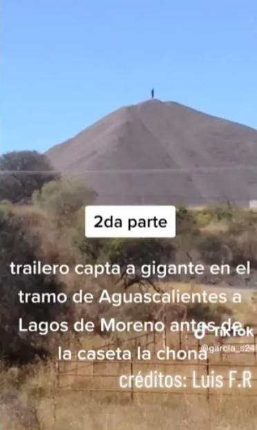 Ah caray: Captan a supuesto gigante en la cima de un cerro de Aguascalientes 