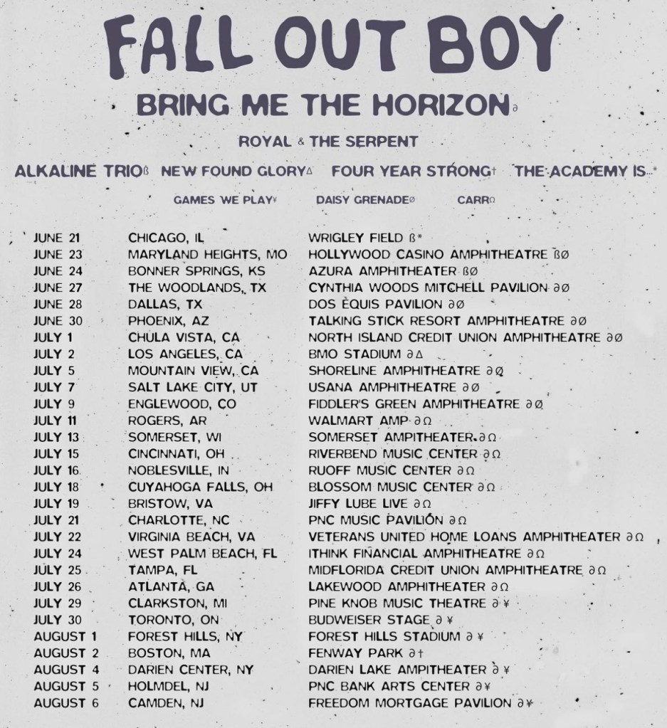 Tour de Fall Out Boy Fechas
