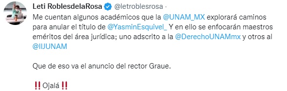 UNAM yasmin esquivel anuncio graue